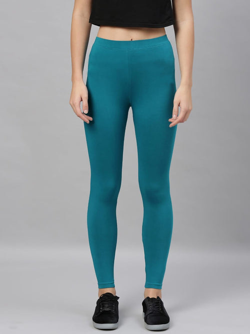 Wholesale Adorna Women's Stretchable Leggings - Aqua Blue – Tradyl