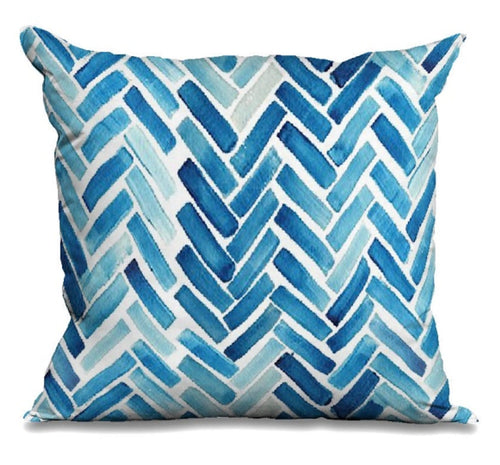 Digital Printed Cushion - White with Blue Prints - Size -45*45 cms