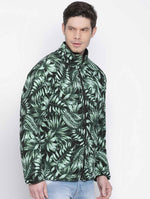 Setllar Tropical Print Green Color Reversible Quilted Men Jacket
