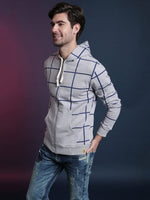 Campus Sutra Elite Screen Men Checks Full Sleeve Stylish Casual Hooded Zipper Sweatshirts