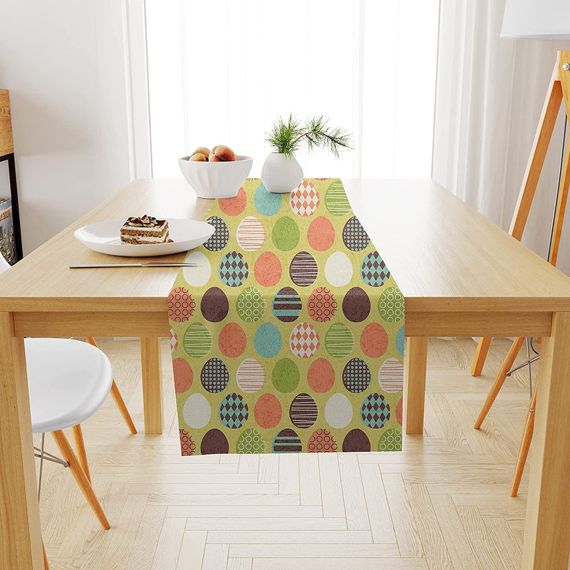 Easter Days Printed Cotton Canvas 6 Seater Table Runner (13 x 72 Inches)