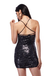 IZF Full Sequin Backless Bodycon Party Dress