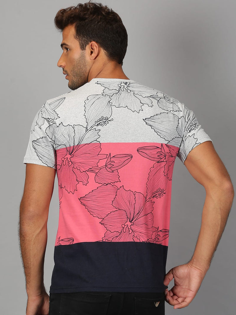 Men T-Shirt Floral Cotton Gleenz