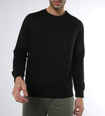 Manlino Greybar Mens Black Round Neck Regular Graphic Printed Sweatshirt