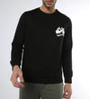 Manlino Urbanskill Mens Black Round Neck Regular Graphic Printed Sweatshirt