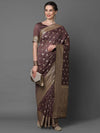 Stylish Sareemall Mauve Festive Silk Blend Woven Design Saree With Unstitched Blouse