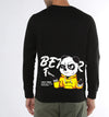 Manlino Inkthreadable Mens Black Round Neck Regular Graphic Printed Sweatshirt