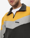 Campus Sutra Men's Forest Green Colour-Blocked Regular Fit Zipper Sweatshirt For Winter Wear | Full Sleeve | Cotton Sweatshirt | Casual Sweatshirt For Man | Western Stylish Sweatshirt For Men