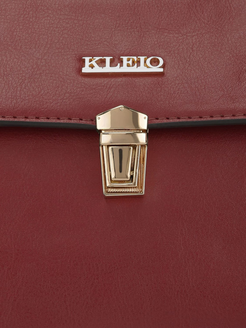Kleio Vendor Structured PU Leather Short Handle Handbag For Women Ladies