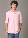Oxford Chambray Pink Slim Fit Cotton Casual Shirt