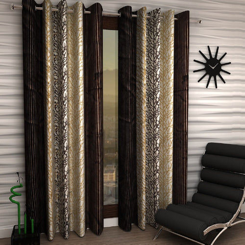 Home Sizzler 2 Piece Assorted Eyelet Polyester Curtain Set