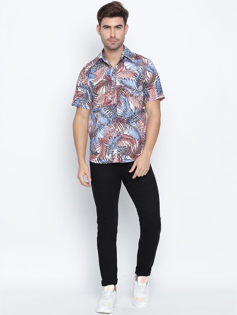 Modish Snazzy Tropical Printed Causal Men Shirt