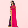 Pink Solid Printed Daily Wear Georgette Saree