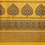 Black & Yellow Printed Art Silk Saree