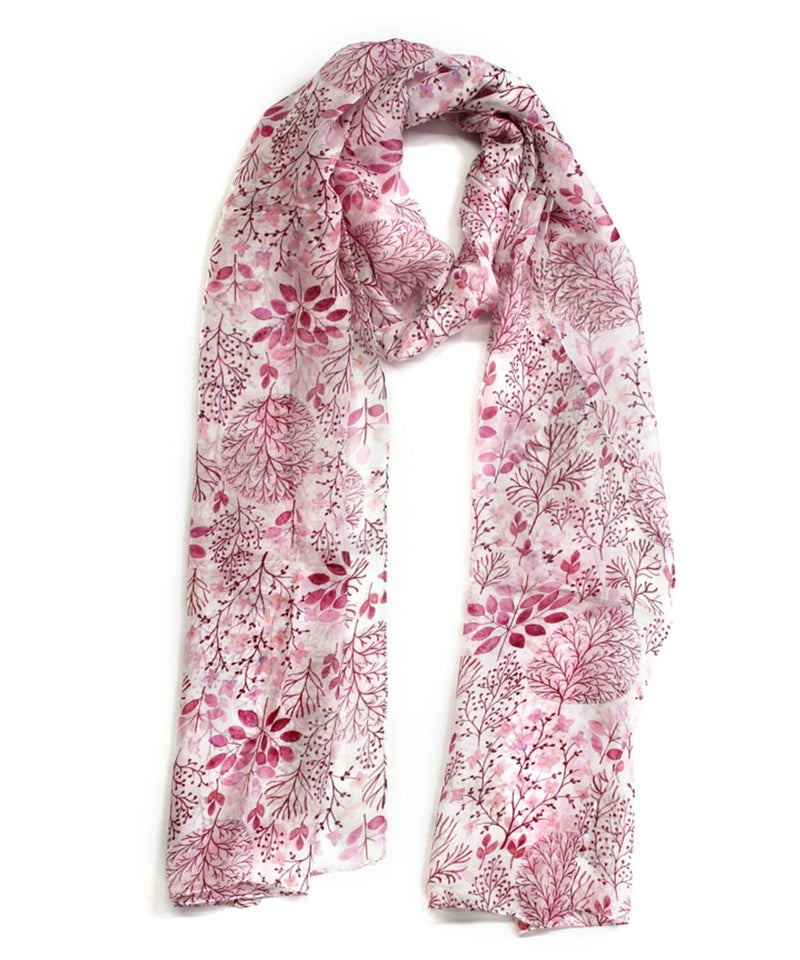 Rajoria Instyle Women's Georgette Floral Print Pink Scarf/Stole