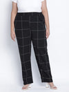 Quirky Black Check Plus Size Elasticated Pant