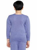 Thermals Unisex Top Round Neck Full Sleeves Solid Denim Blue