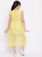 Girl's Paddle Printed Dress Yellow