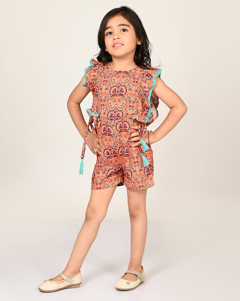 Sassy Boho Girls Orange jumpsuit from the sibling collection