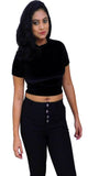 Priths Casual Short Sleeve Solid Women Black Top