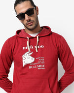 Campus Sutra Men's Solid Red Printed Winter Wear | Full Sleeve | Cotton Sweatshirt | Sweatshirt For Man | Western Stylish Sweatshirt