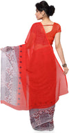 Red Printed Chiffon Saree