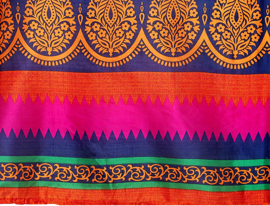 Multicolor Printed Art Silk Saree