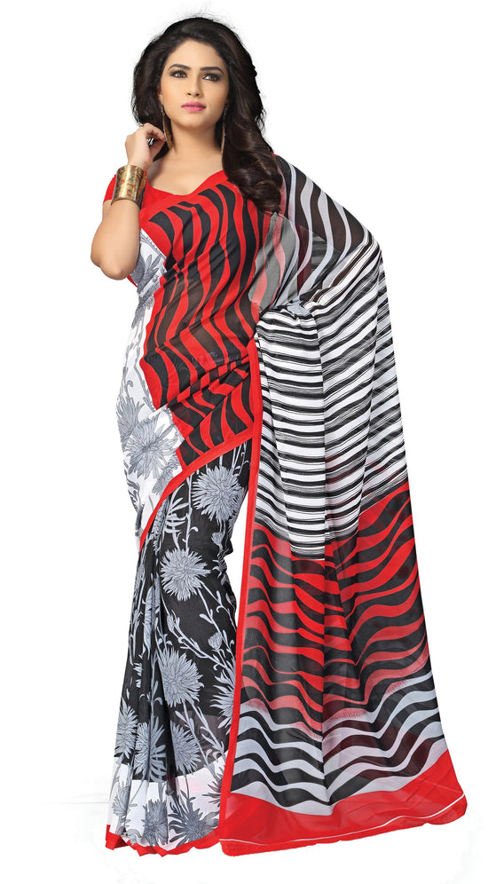 Multicolor Printed Georgette Saree