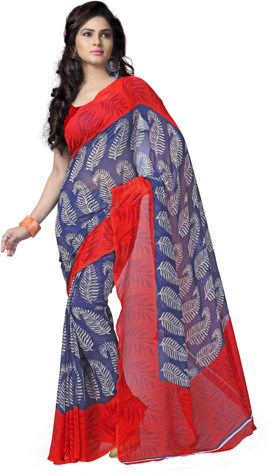 Multicolor Printed Georgette Saree