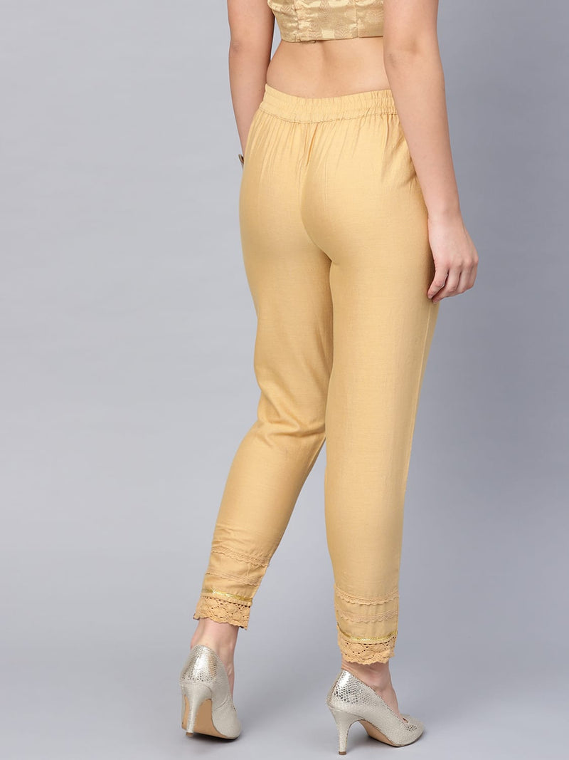 Buy KLOTTHE KLOTTHE Women Embroidered Cotton Slim Fit Cropped Cigarette  Trousers at Redfynd
