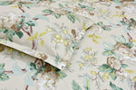 Floral Satin Dreams 100% Cotton Double Bedsheet King Size with 2 Pillow Covers, 210 Thread Count (Beige)