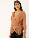 Slouchy Overlap Sheer Top