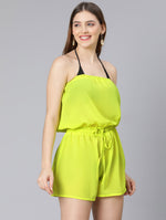 Shivery Yellow Elaticated Off-Shoulder Women Beachwear