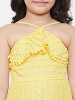 Girl's Curve Pro Embroidery Dress Yellow
