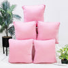 Soft Velvet Square Cushion Cover 16x16 Inches, Set of 5 (Skin Pink)