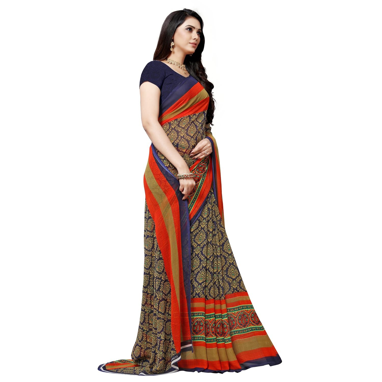 Buy LUXILICA Mysore Art Silk Printed Saree | Multi color Women Saree with  Blouse Piece | Wedding Party Saree | Daily Use at Amazon.in