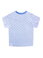 Boys Blue Cotton Printed Tshirt