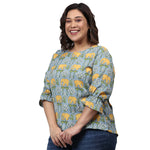 Instafab Admirox Plus Size Women Floral Stylish Casual Top