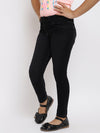 Tales & Stories Girl's Solid Black Lycra Slim Fit Clean Look Jeans