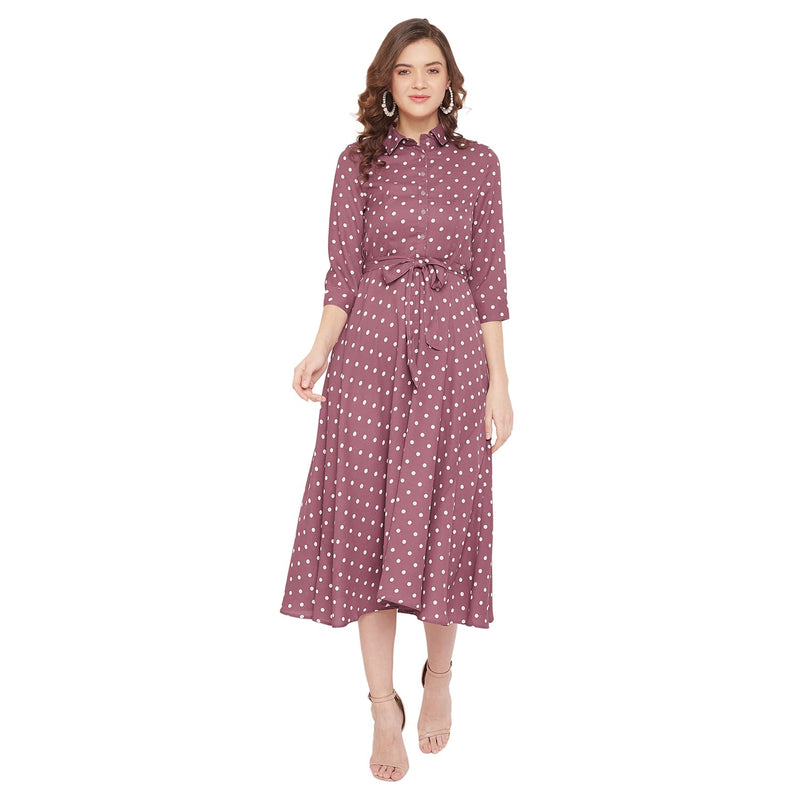 Adults-Women Red Violet A-Line Dress