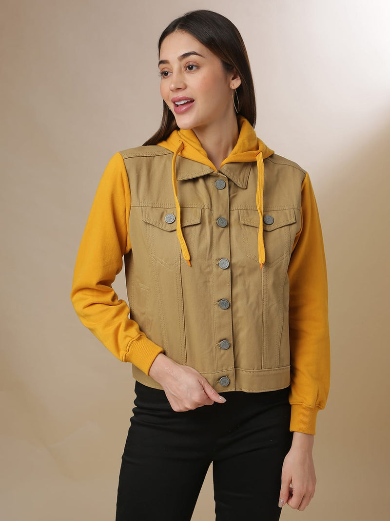 Buy Voxati Womens Denim Jacket Mustard online
