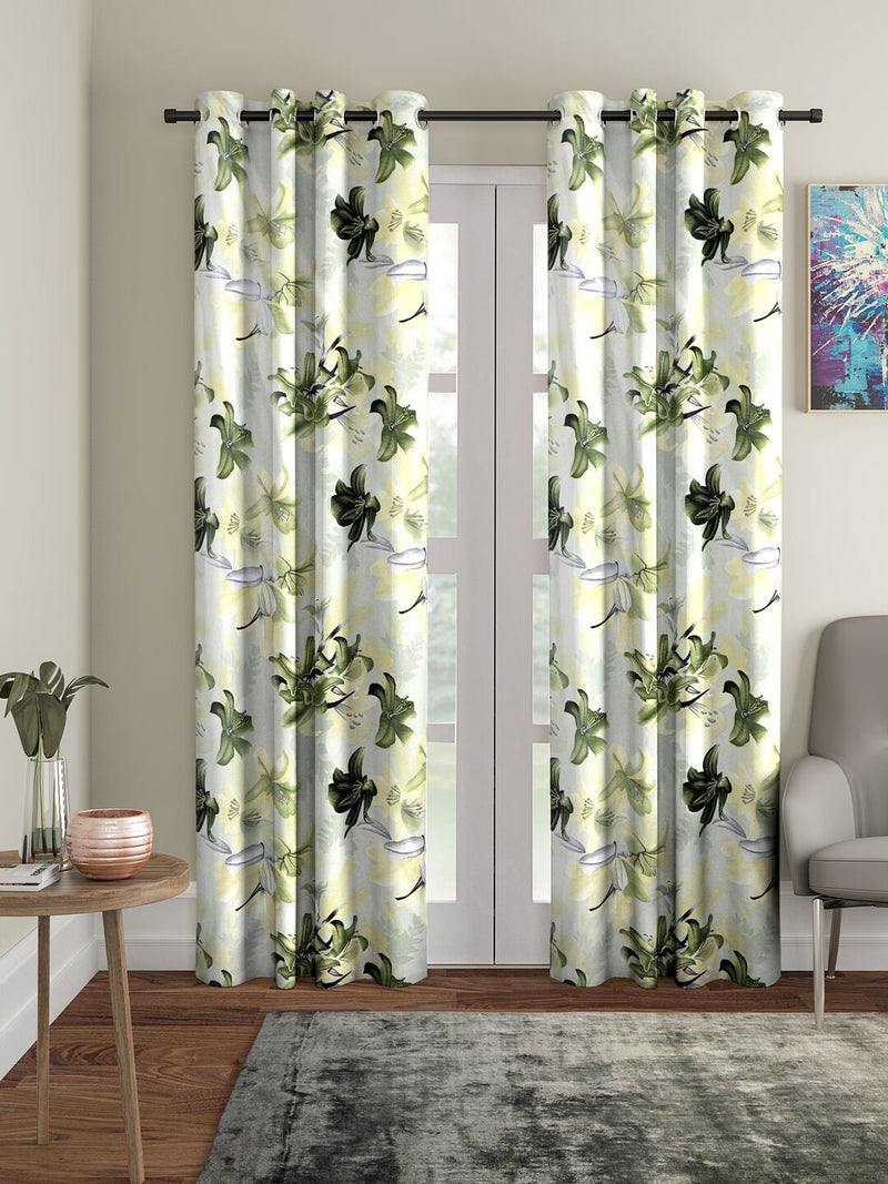 Home Sizzler 2 Piece 3D Eyelet Polyester Curtain Set