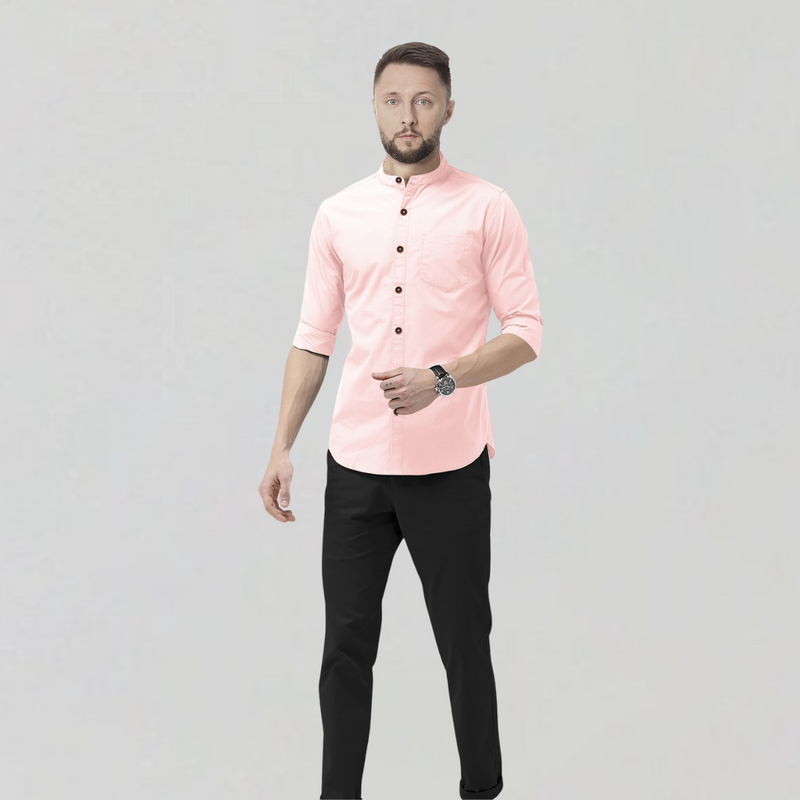Elegant Hemp Shirt In Light Pink