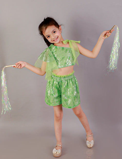 Lil Drama Girls Party Top With Shorts