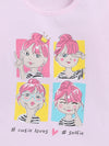 Nottie Planet Full Sleeve Cartoon Print Girl T Shirt - Pink