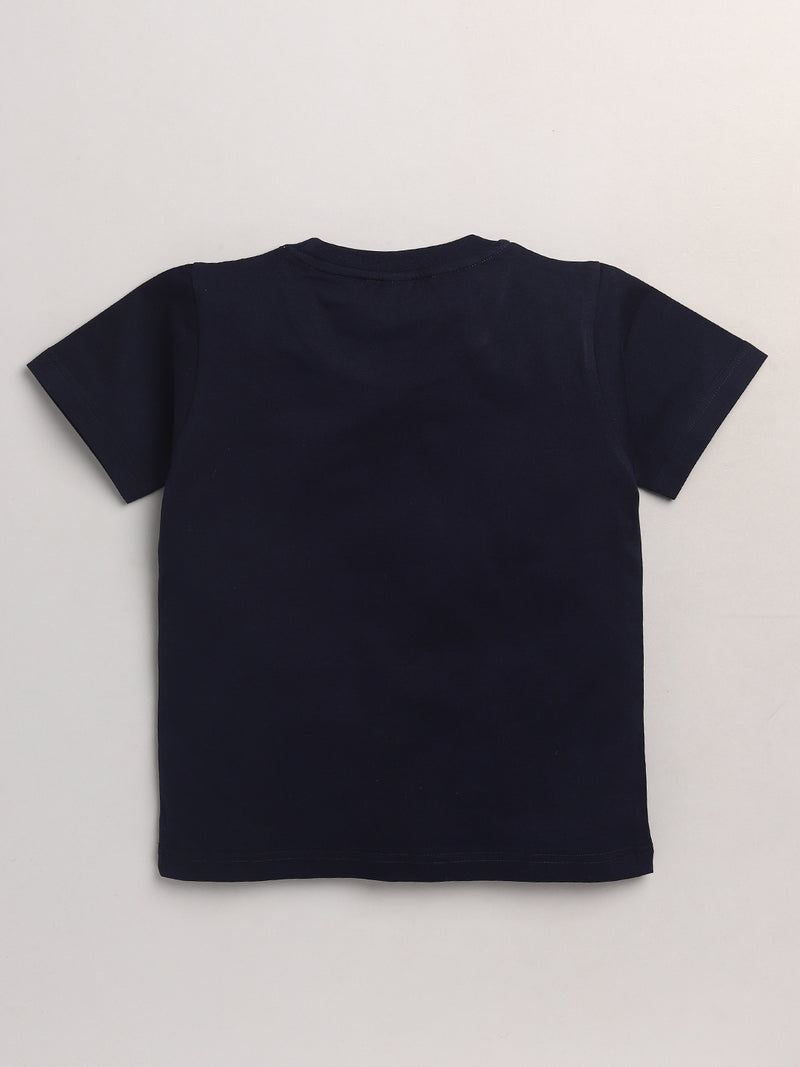 Nottie Planet Graphic Print Boys Half Sleeve T-Shirt-Black