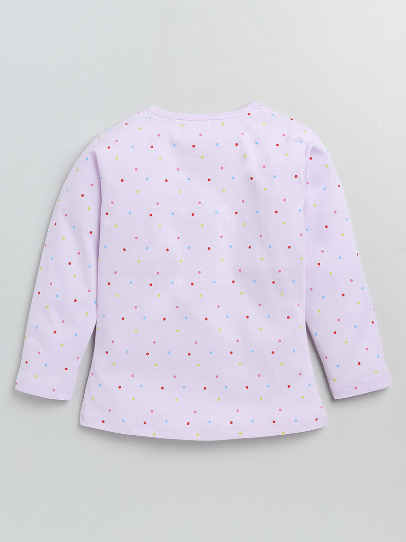 Nottie Planet Full Sleeve Dream Print Girl T Shirt - Lavendar