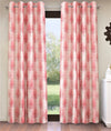 Home Sizzler 2 Pieces Shower Tree Eyelet Polyester Window Curtains - 5 Feet, Pink
