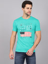 Rodamo Green Printed Round Neck T-shirts