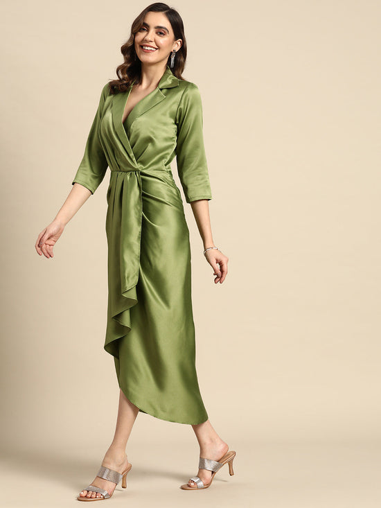 Shirt Dress With Front Drape